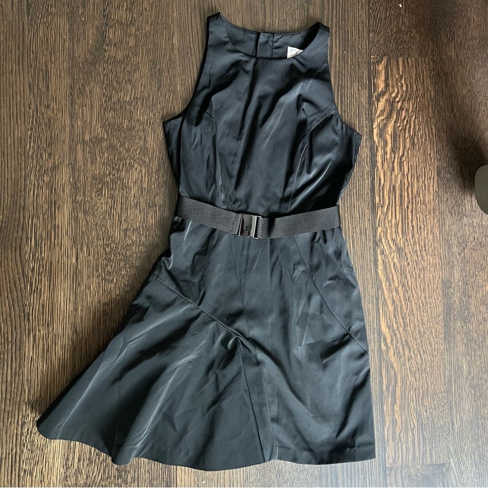 Milly Black Asymmetrical belted Dress,‎ Size 0
